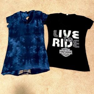 (2) Harley Davidson t-shirts